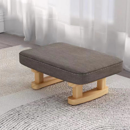 Tabouret bas rectangulaire en bois scandinave contemporain avec tissu éponge pour entrée 