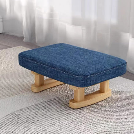 Tabouret bas rectangulaire en bois scandinave contemporain avec tissu éponge pour entrée 