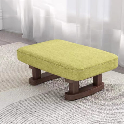 Tabouret bas rectangulaire en bois scandinave contemporain avec tissu éponge pour entrée 