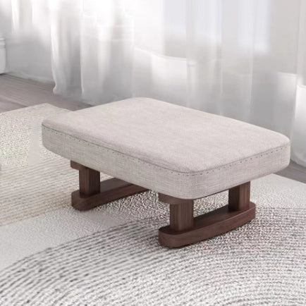 Tabouret bas rectangulaire en bois scandinave contemporain avec tissu éponge pour entrée 