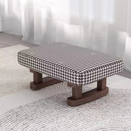 Tabouret bas rectangulaire en bois scandinave contemporain avec tissu éponge pour entrée 
