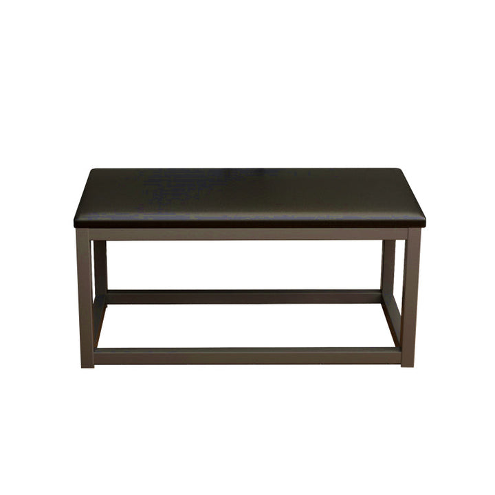 Modern Minimalist PU Leather Iron Sponge Square Rectangular Vanity Stool Backless For Bedroom