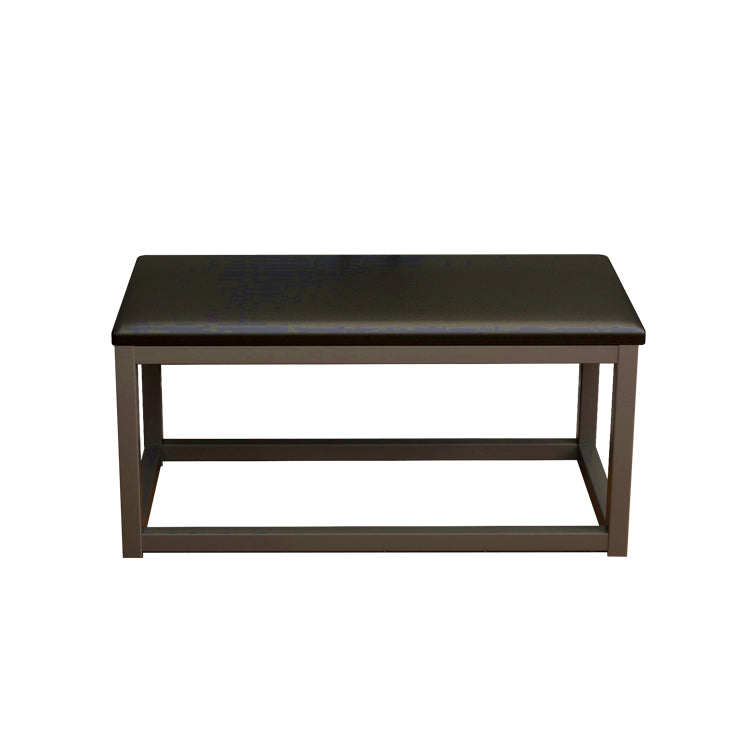Taburete de tocador cuadrado rectangular sin respaldo de cuero minimalista moderno de hierro y esponja para dormitorio 