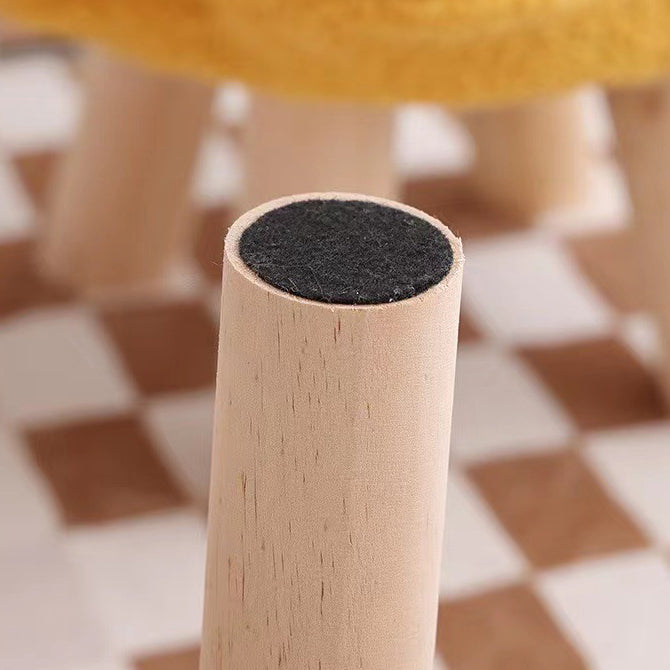 Tabouret bas contemporain en bois, laine d&