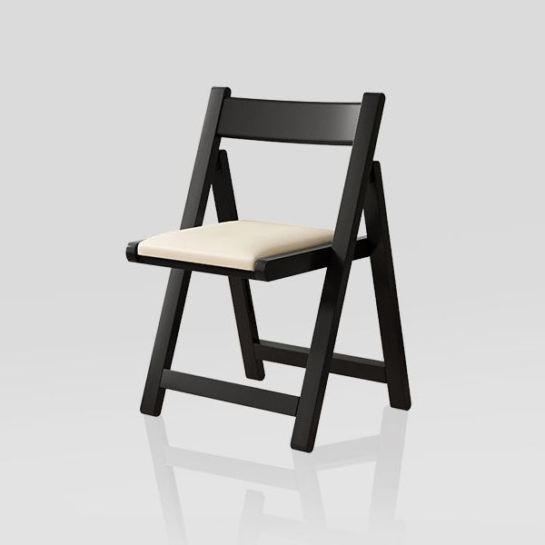 Chaise de salle à manger carrée en bois de caoutchouc et cuir à la simplicité moderne avec dossier pliable pour salle à manger 