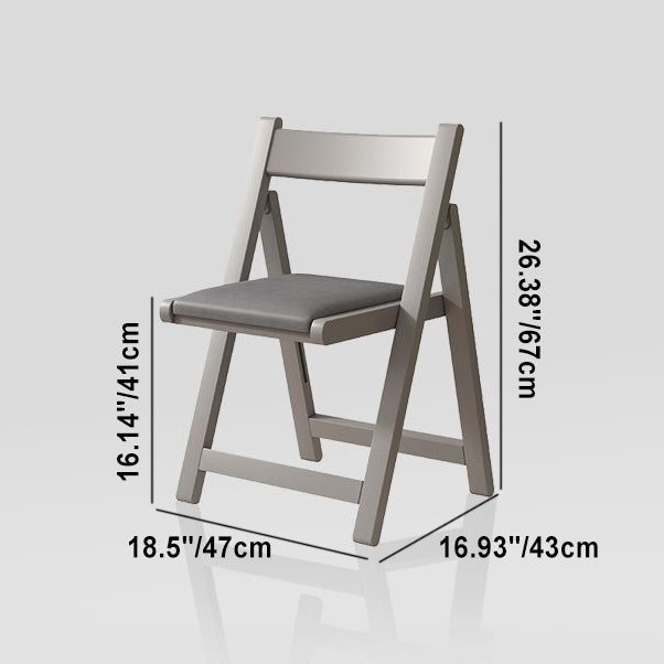 Chaise de salle à manger carrée en bois de caoutchouc et cuir à la simplicité moderne avec dossier pliable pour salle à manger 