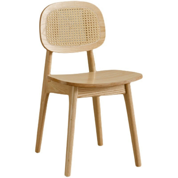 Traditional Japanese Weaving Rattan Ash Wood Square Dining Chair Backrest For Dining Room