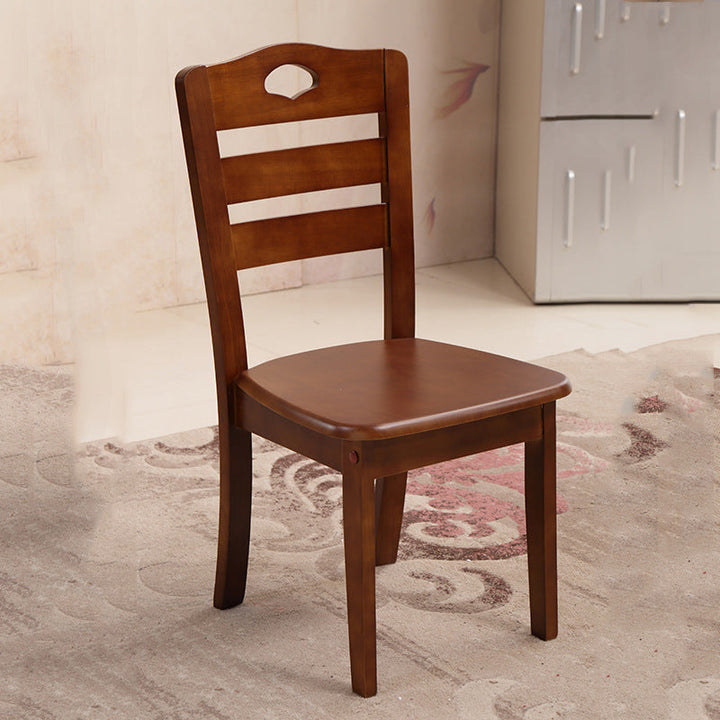 Traditional Chinese Rubber Wood Square Border Dining Chair Backrest For Dining Room