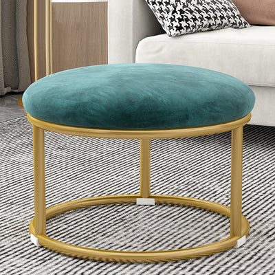 Tabouret de pied elliptique rectangulaire rond en éponge de fer avec tissu en velours scandinave contemporain sans dossier pour entrée 