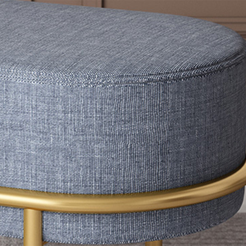 Tabouret de pied elliptique rectangulaire rond en éponge de fer avec tissu en velours scandinave contemporain sans dossier pour entrée 