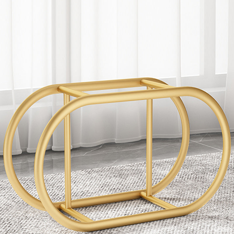 Tabouret de pied elliptique rectangulaire rond en éponge de fer avec tissu en velours scandinave contemporain sans dossier pour entrée 