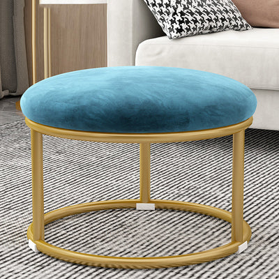 Tabouret de pied elliptique rectangulaire rond en éponge de fer avec tissu en velours scandinave contemporain sans dossier pour entrée 