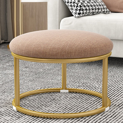 Tabouret de pied elliptique rectangulaire rond en éponge de fer avec tissu en velours scandinave contemporain sans dossier pour entrée 