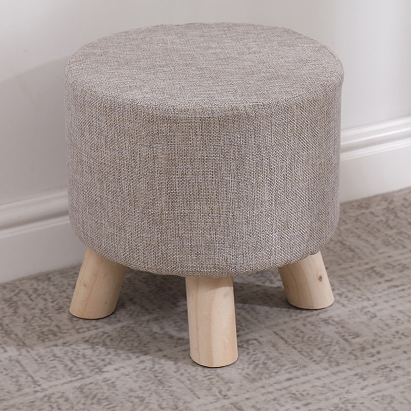 Simplicidad Moderna Algodón Lino Madera Esponja Redondo Cuadrado Taburete Apilable Para Sala de Estar 