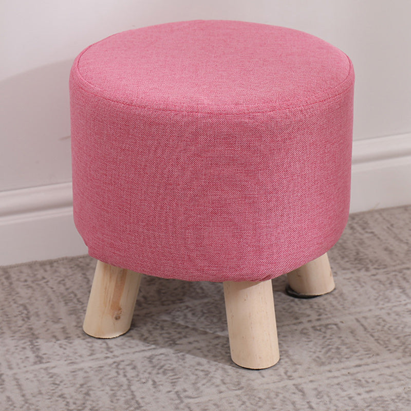 Simplicidad Moderna Algodón Lino Madera Esponja Redondo Cuadrado Taburete Apilable Para Sala de Estar 