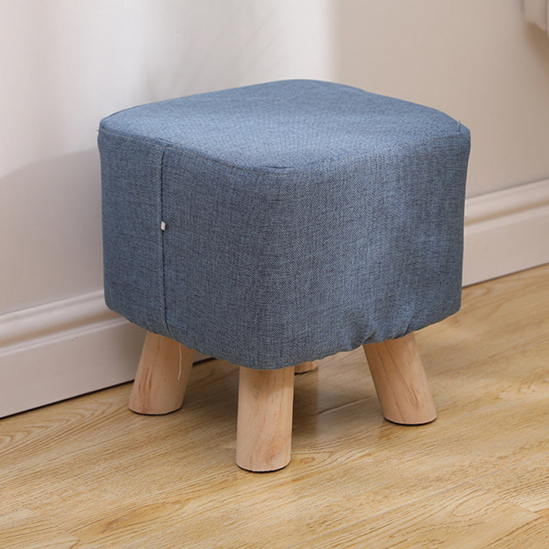 Simplicidad Moderna Algodón Lino Madera Esponja Redondo Cuadrado Taburete Apilable Para Sala de Estar 