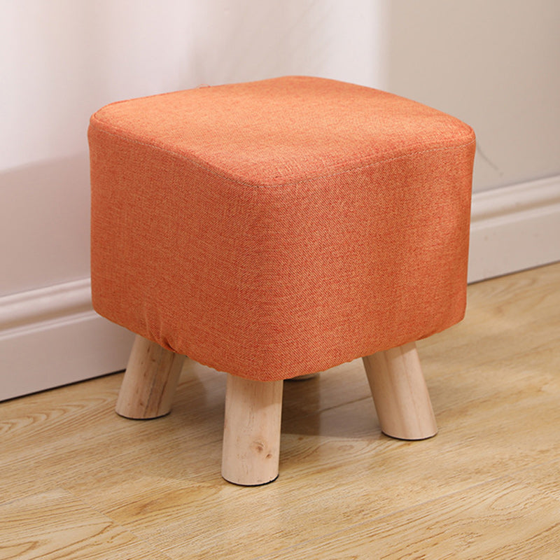 Simplicidad Moderna Algodón Lino Madera Esponja Redondo Cuadrado Taburete Apilable Para Sala de Estar 