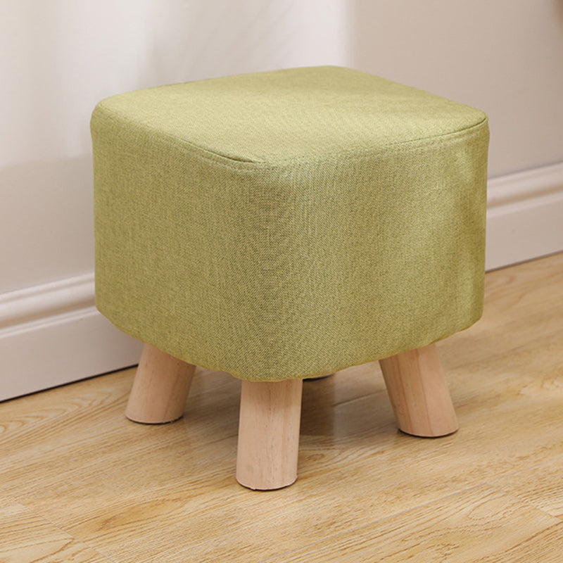 Simplicidad Moderna Algodón Lino Madera Esponja Redondo Cuadrado Taburete Apilable Para Sala de Estar 