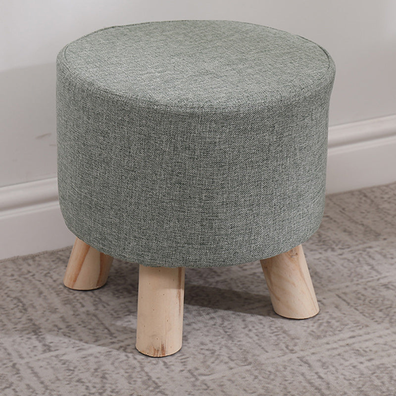 Simplicidad Moderna Algodón Lino Madera Esponja Redondo Cuadrado Taburete Apilable Para Sala de Estar 