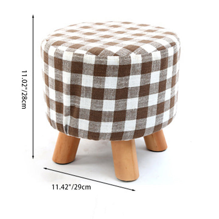 Simplicidad Moderna Algodón Lino Madera Esponja Redondo Cuadrado Taburete Apilable Para Sala de Estar 