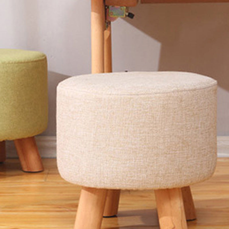 Simplicidad Moderna Algodón Lino Madera Esponja Redondo Cuadrado Taburete Apilable Para Sala de Estar 