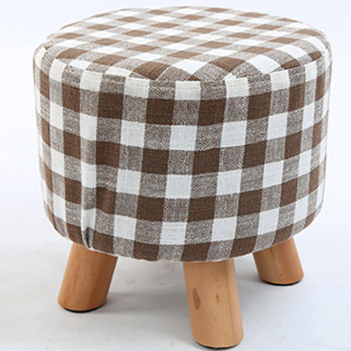 Simplicidad Moderna Algodón Lino Madera Esponja Redondo Cuadrado Taburete Apilable Para Sala de Estar 