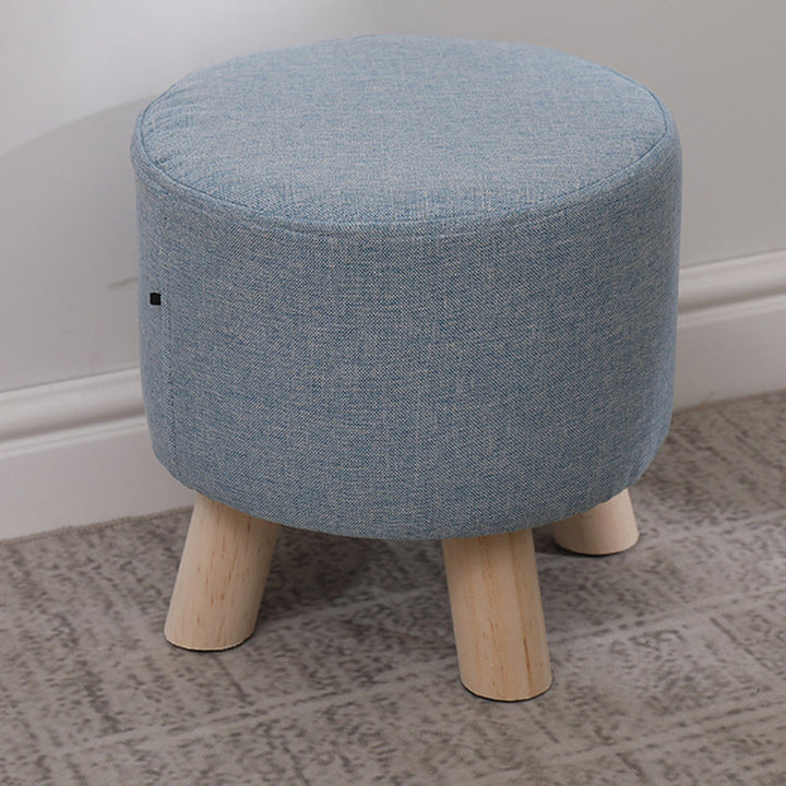 Simplicidad Moderna Algodón Lino Madera Esponja Redondo Cuadrado Taburete Apilable Para Sala de Estar 
