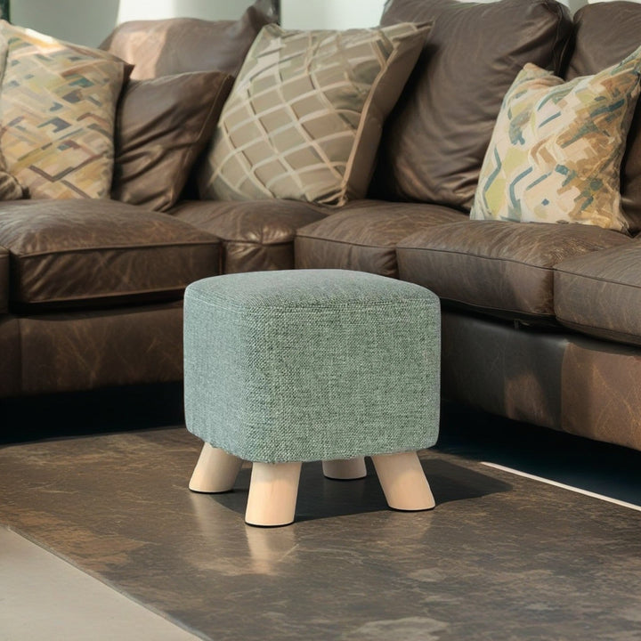 Simplicidad Moderna Algodón Lino Madera Esponja Redondo Cuadrado Taburete Apilable Para Sala de Estar 