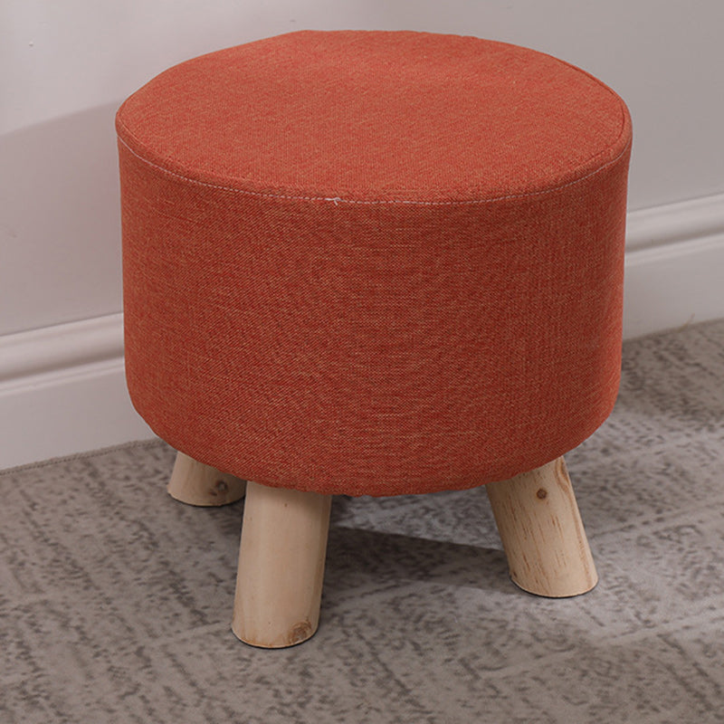 Simplicidad Moderna Algodón Lino Madera Esponja Redondo Cuadrado Taburete Apilable Para Sala de Estar 