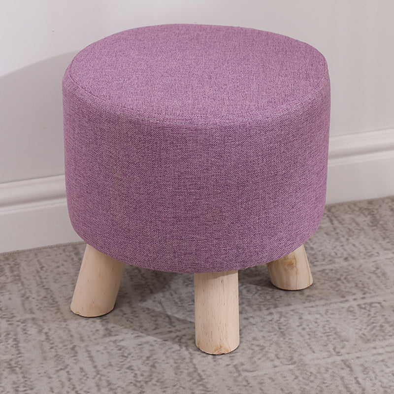 Simplicidad Moderna Algodón Lino Madera Esponja Redondo Cuadrado Taburete Apilable Para Sala de Estar 