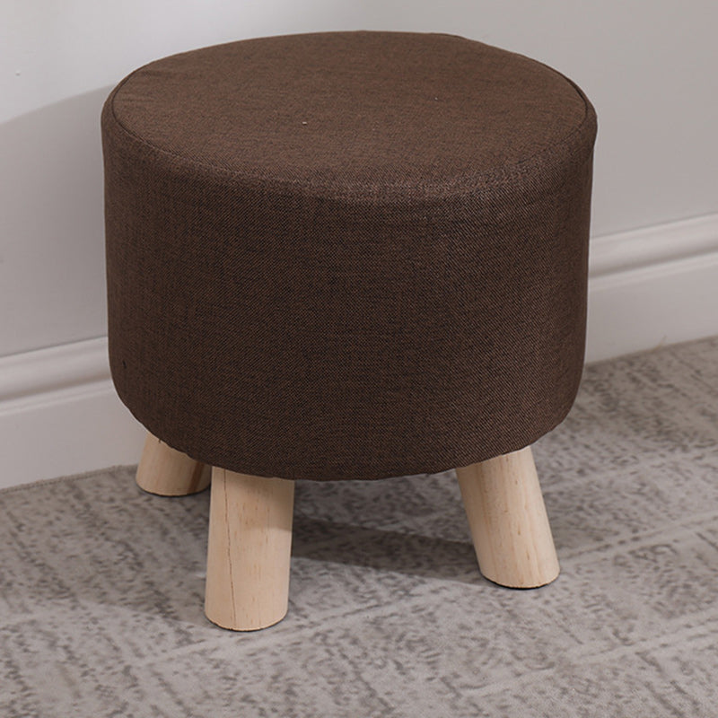 Simplicidad Moderna Algodón Lino Madera Esponja Redondo Cuadrado Taburete Apilable Para Sala de Estar 
