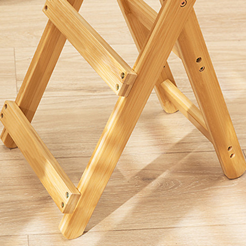 Simplicidad Moderna Taburete Redondo de Bambú con Respaldo, Reposapiés, Plegable para Cocina 
