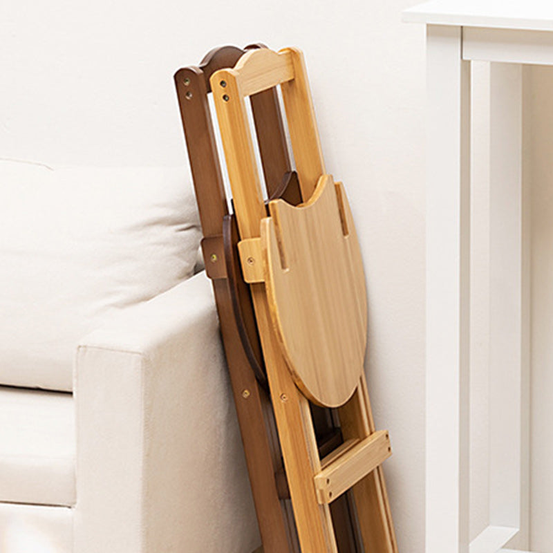Simplicidad Moderna Taburete Redondo de Bambú con Respaldo, Reposapiés, Plegable para Cocina 