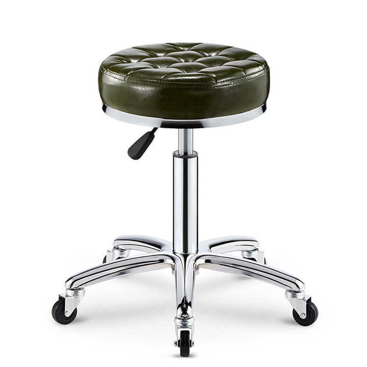 Modern Simplicity Faux Leather Sponge Plastic Steel Round Checked Pattern Bar Stool Adjustable For Kitchen
