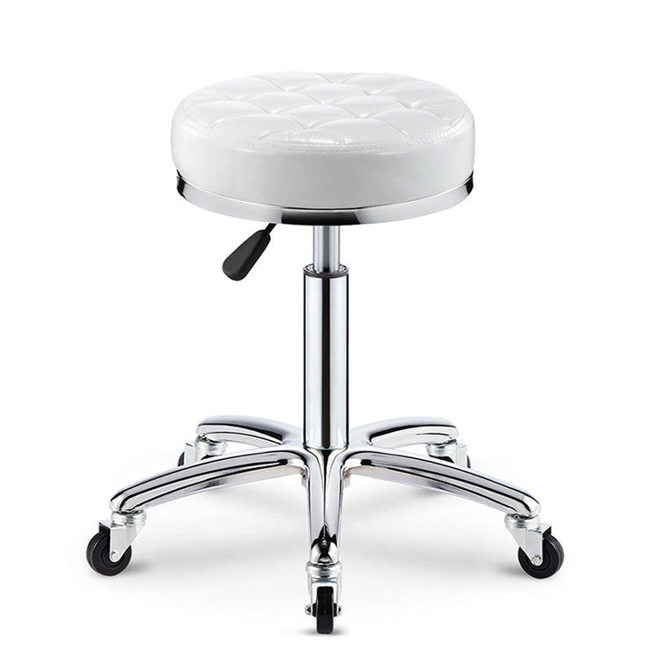 Modern Simplicity Faux Leather Sponge Plastic Steel Round Checked Pattern Bar Stool Adjustable For Kitchen