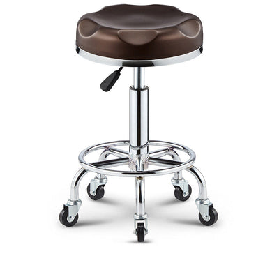 Taburete de bar ajustable para cocina con diseño de patrón a cuadros redondo de acero, plástico, esponja y cuero de simplicidad moderna 