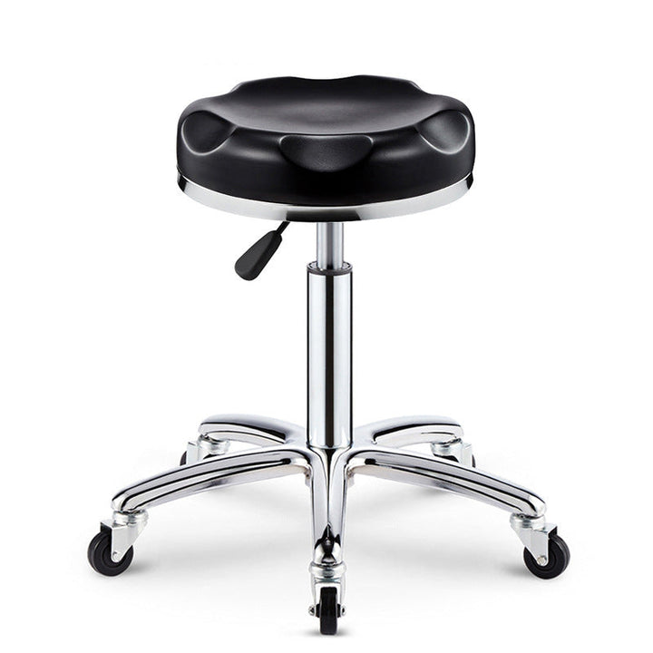 Modern Simplicity Faux Leather Sponge Plastic Steel Round Checked Pattern Bar Stool Adjustable For Kitchen