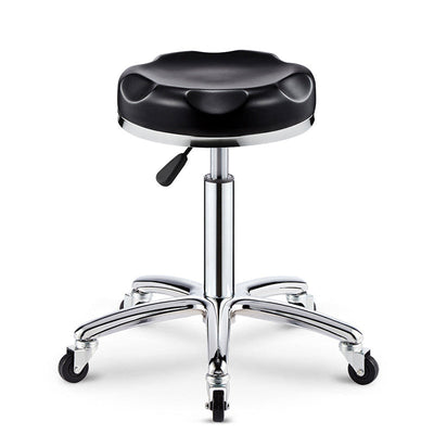 Taburete de bar ajustable para cocina con diseño de patrón a cuadros redondo de acero, plástico, esponja y cuero de simplicidad moderna 