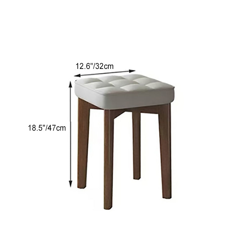 Chaise de salle à manger empilable en cuir huilé en tissu de simplicité moderne en bois de caoutchouc en forme de pain carré 