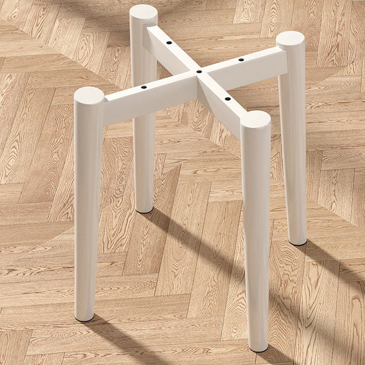 Zeitgenössischer skandinavischer Stoff PU Leder Eisen Latex quadratischer Hocker stapelbar für das Wohnzimmer 