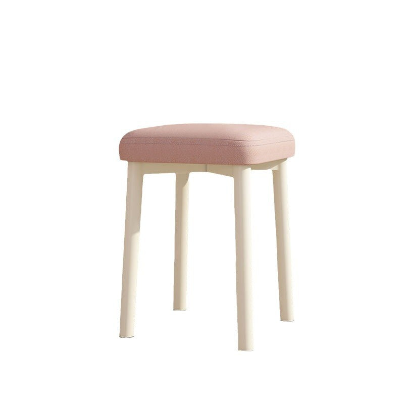 Zeitgenössischer skandinavischer Stoff PU Leder Eisen Latex quadratischer Hocker stapelbar für das Wohnzimmer 