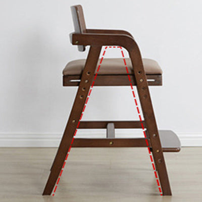 Simplicité moderne Enfants Bois de Caoutchouc Tissu Éponge Structure Carrée Trapézoïdale Bureau Chaise Repose-pieds Réglable Pour Maison Bureau 