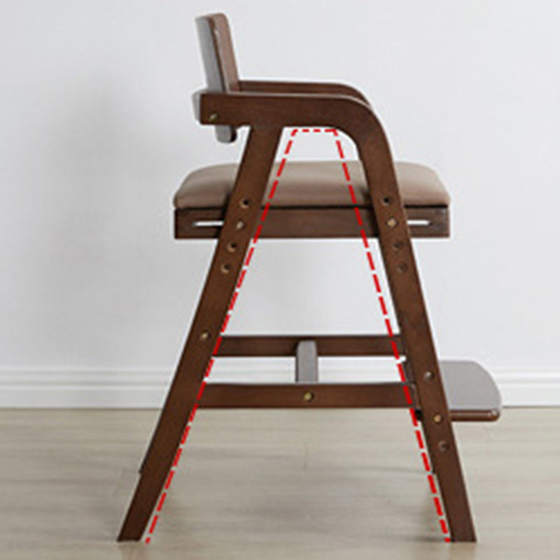 Simplicité moderne Enfants Bois de Caoutchouc Tissu Éponge Structure Carrée Trapézoïdale Bureau Chaise Repose-pieds Réglable Pour Maison Bureau 