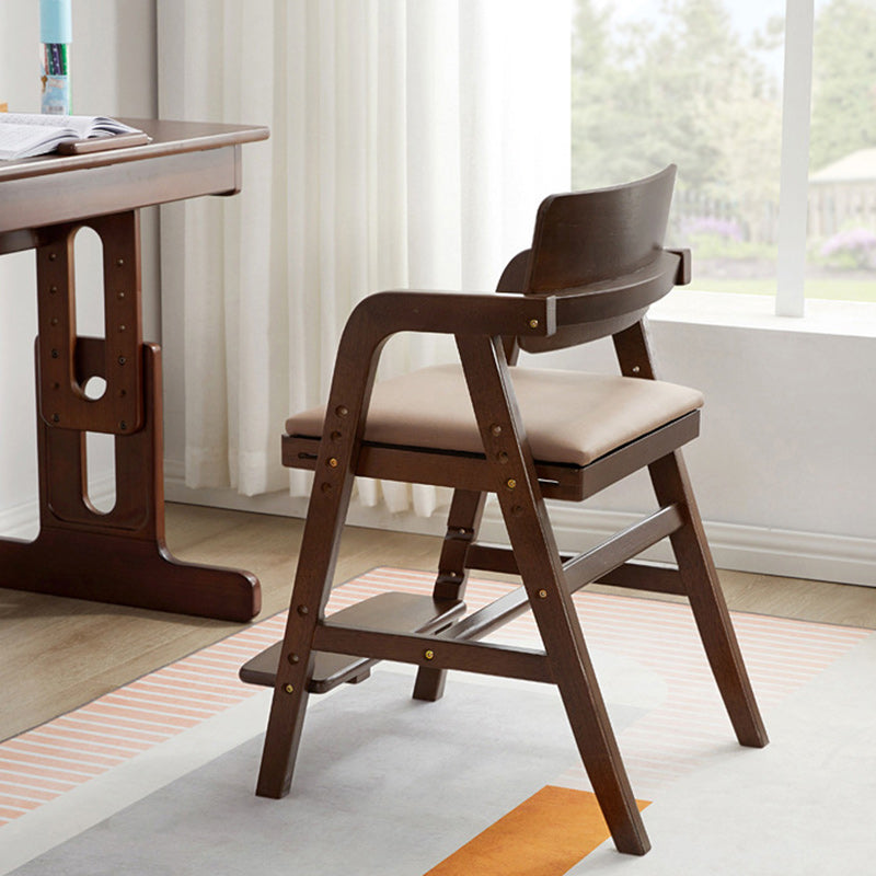 Simplicité moderne Enfants Bois de Caoutchouc Tissu Éponge Structure Carrée Trapézoïdale Bureau Chaise Repose-pieds Réglable Pour Maison Bureau 