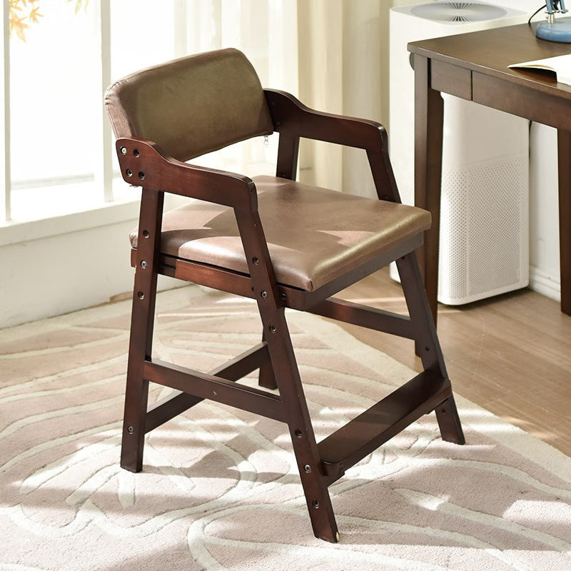 Simplicité moderne Enfants Bois de Caoutchouc Tissu Éponge Structure Carrée Trapézoïdale Bureau Chaise Repose-pieds Réglable Pour Maison Bureau 