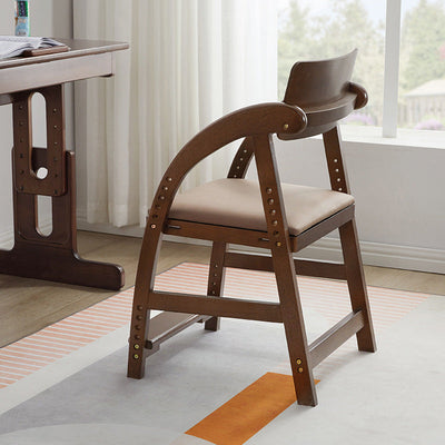 Simplicité moderne Enfants Bois de Caoutchouc Tissu Éponge Structure Carrée Trapézoïdale Bureau Chaise Repose-pieds Réglable Pour Maison Bureau 