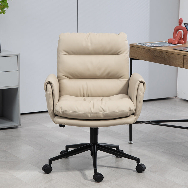Modern Minimalist Microfiber Leather Sponge Cotton Sponge Steel Square Desk Chair Backrest Adjustable For Home Office