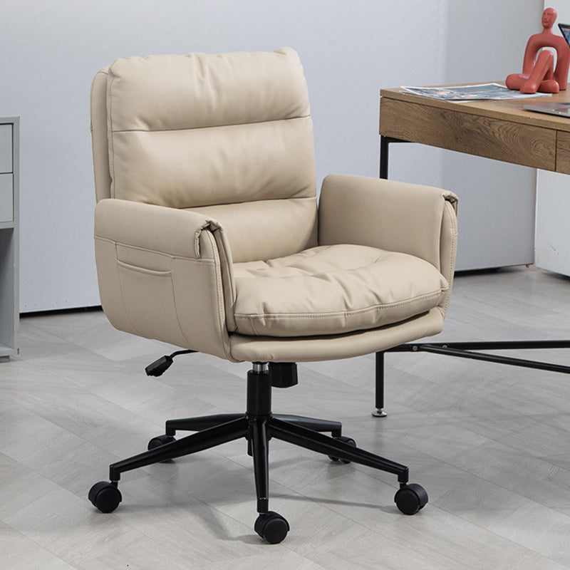 Chaise de bureau carrée en cuir minimaliste moderne éponge coton éponge acier avec dossier réglable pour la maison ou le bureau 