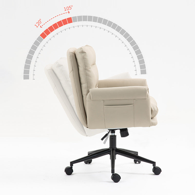 Modern Minimalist Microfiber Leather Sponge Cotton Sponge Steel Square Desk Chair Backrest Adjustable For Home Office