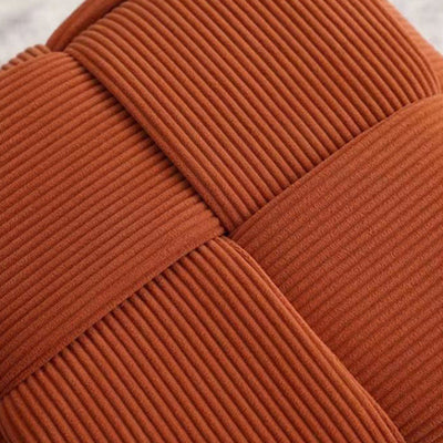 Taburete bajo rectangular de cubo de esponja de madera de pana escandinavo contemporáneo para sala de estar 